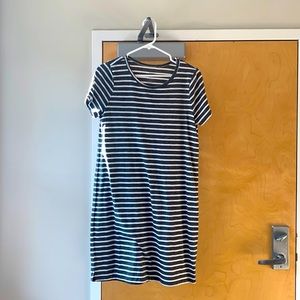 Navy & cream striped dress NWOT